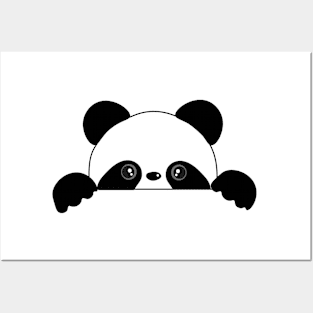 Cute Peeking Panda Posters and Art